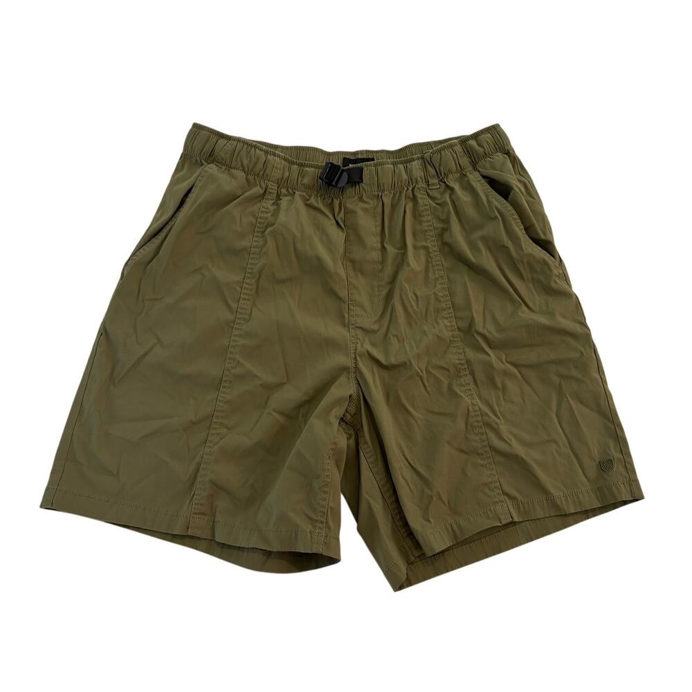 Brixton Relaxed Fit Mens Olive Green Elastic Waist Belted Utility Shorts Large
